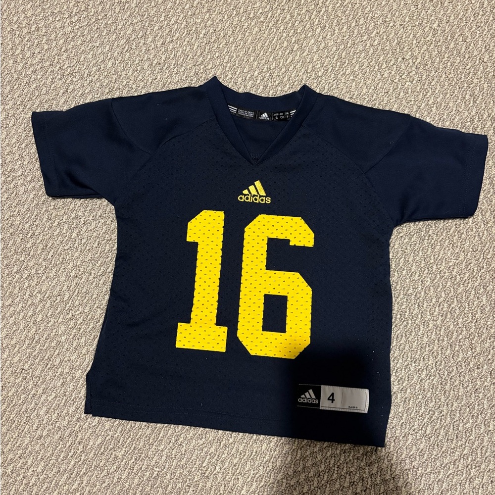 Adidas University of Michigan Wolverines size youth small football jersey # 16